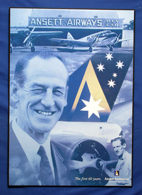 SIR REGINALD ANSETT POSTER - "the first 60 years" SIR REGINALD ANSETT POSTER - "the first 60 years"